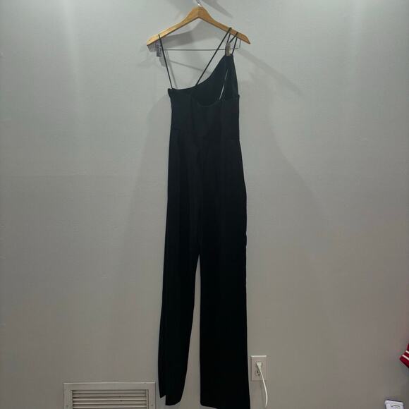 MANGO Asymmetrical Long Black Jumpsuit Size Small - Picture 11 of 15